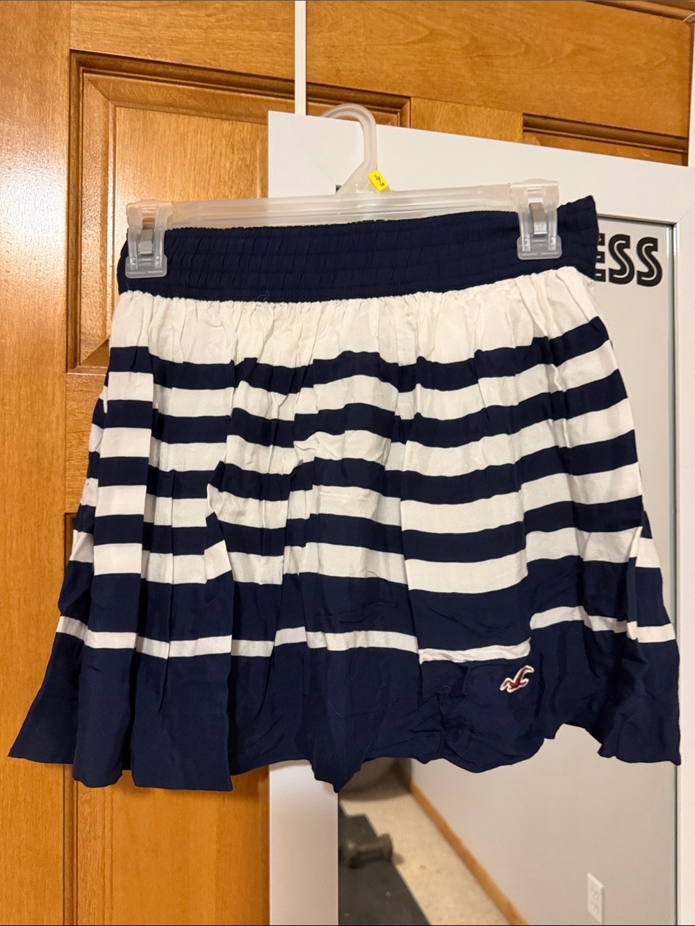 Hollister Navy & White Striped Circle Skirt